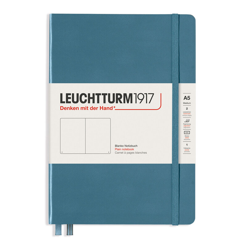 Leuchtturm Notebook A5 Hard Plain Stone blue