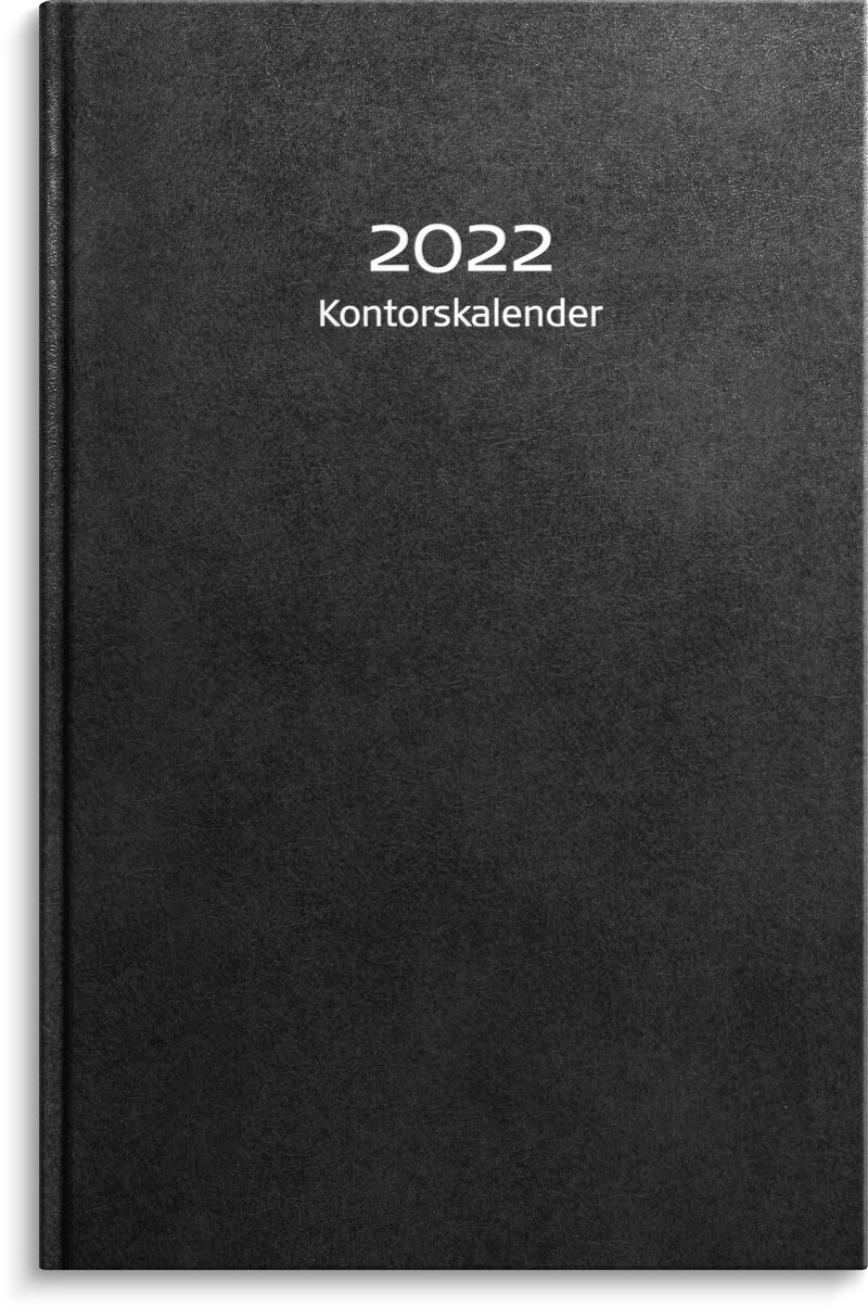 Kontorskalender, svart konstläder inbunden, FSC Mix