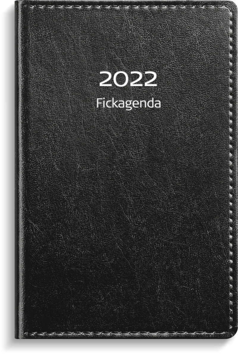 Fickagenda, svart konstläder, FSC Mix