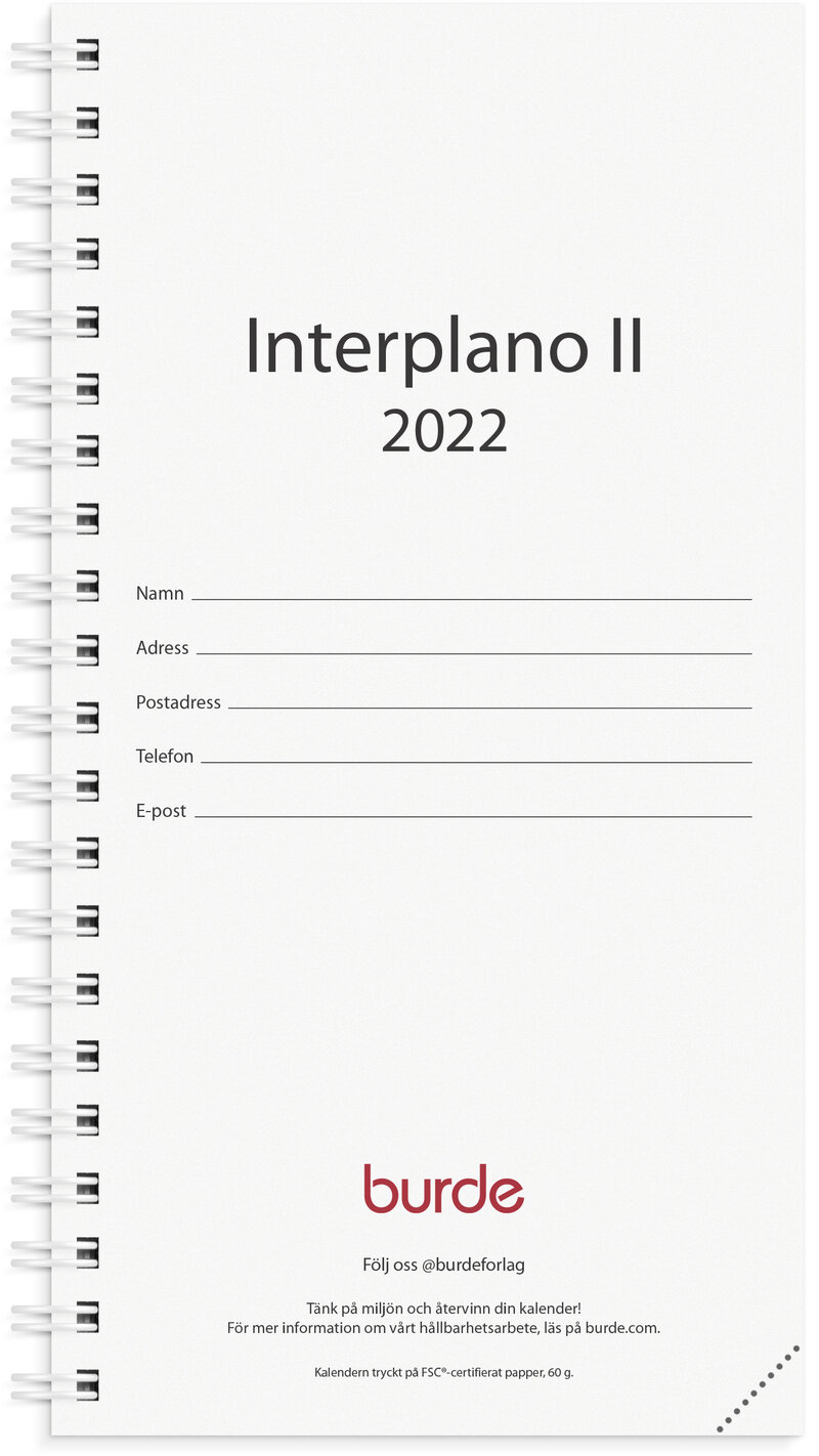 Planner, kalendersats Interplano II, FSC Mix