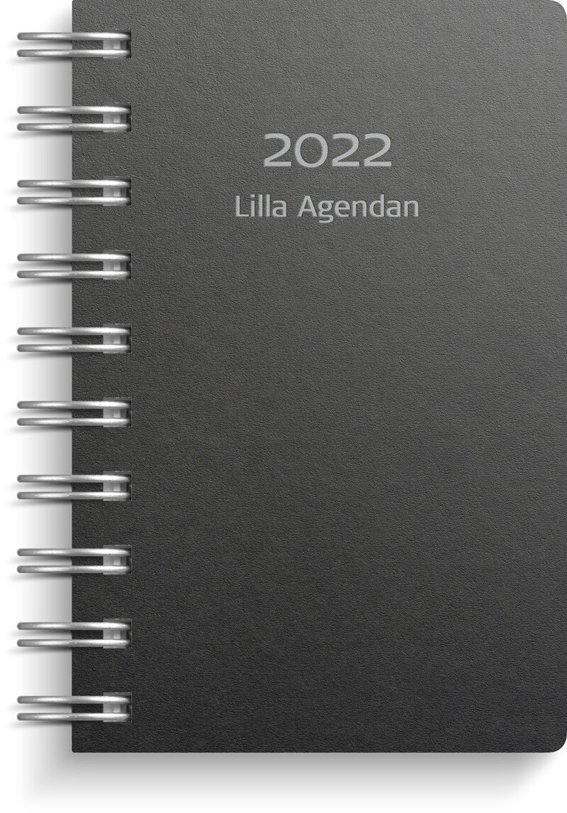 Lilla Agendan, Eco Line, svart återvunnen kartong, FSC Mix