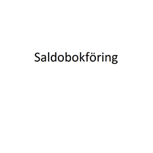 Saldobokföring